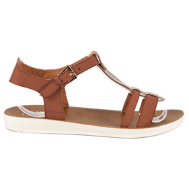 Sandály se zapínáním na přezku hnědý