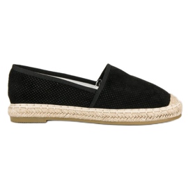 Bestelle Prolamované černé espadrilky černý
