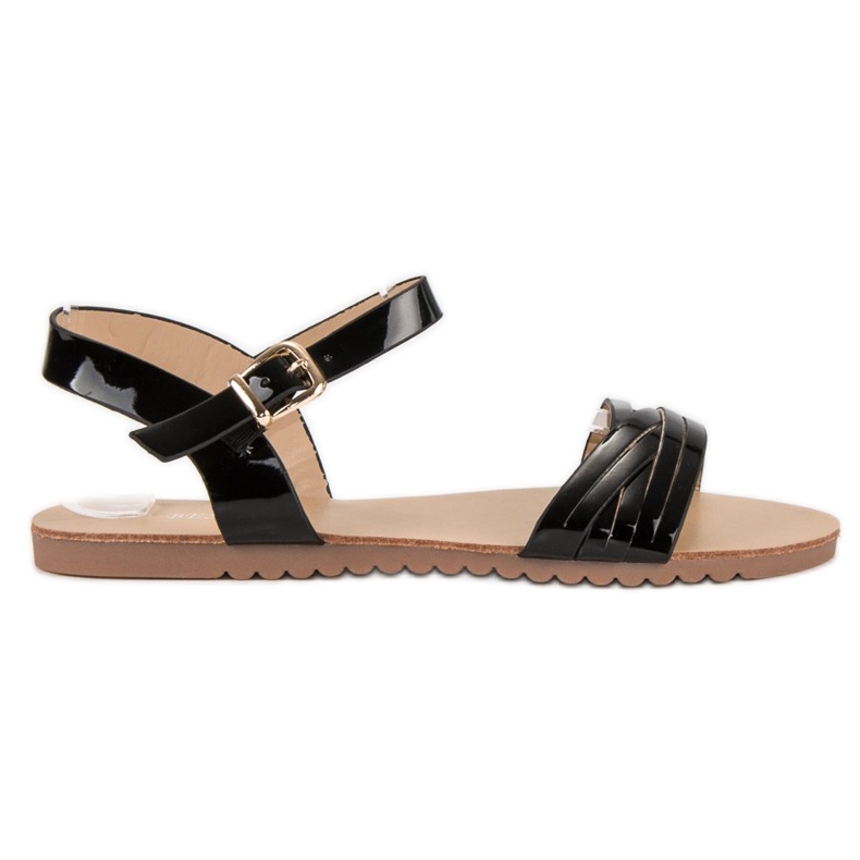 Bestelle Černé lakované sandály černá
