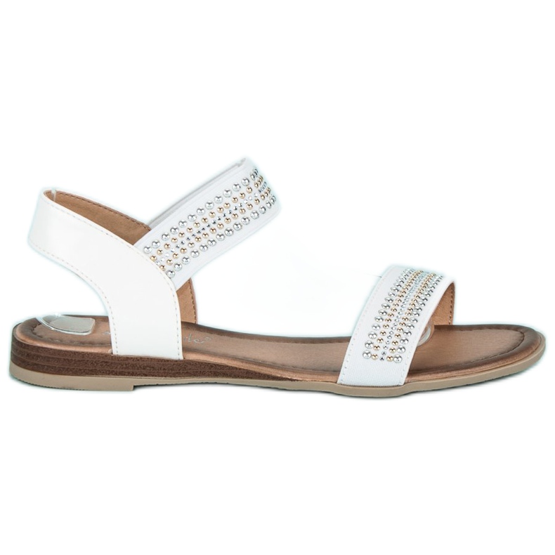 Super Mode Bílé sandály s gumičkou bílý