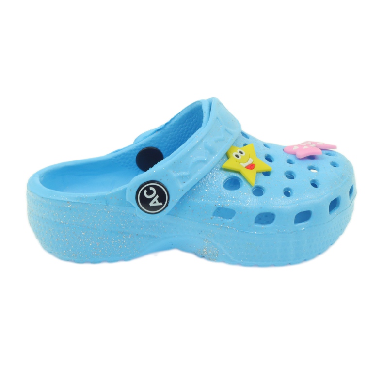 American Club Americké modré háčkované pantofle modrý