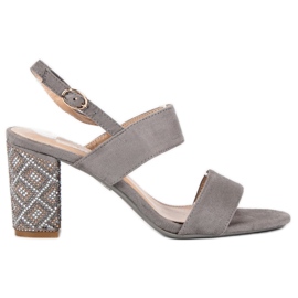 Stylové sandály s korálky šedá Stylové sandály s korálky šedá