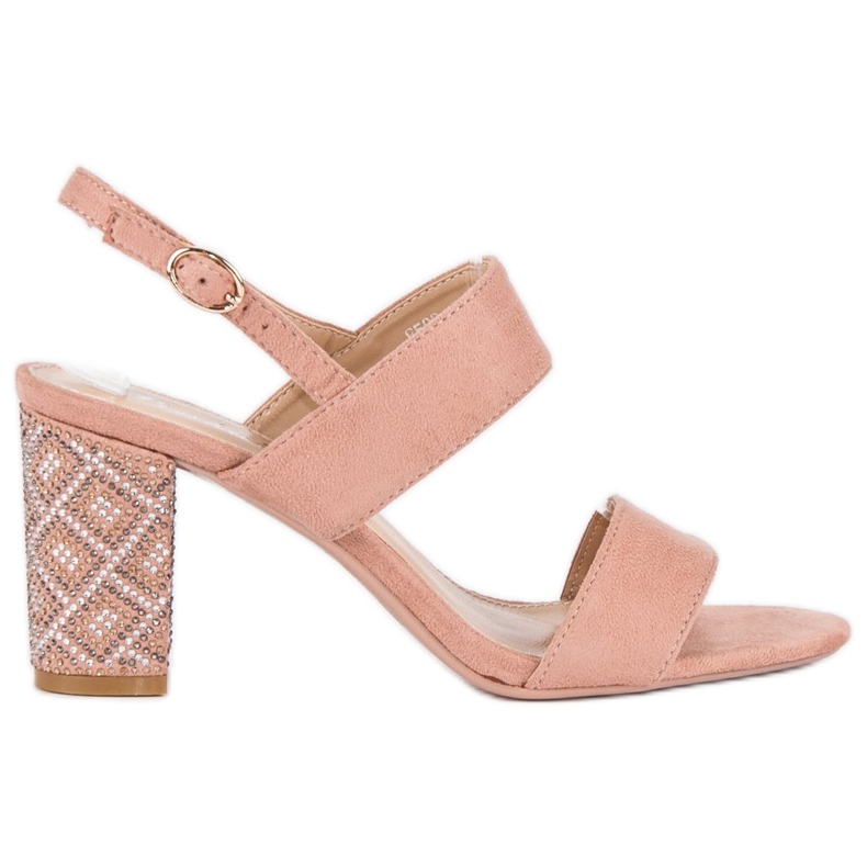 Stylové sandály s korálky růžový