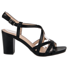 Černé sandály na sloupku černý
