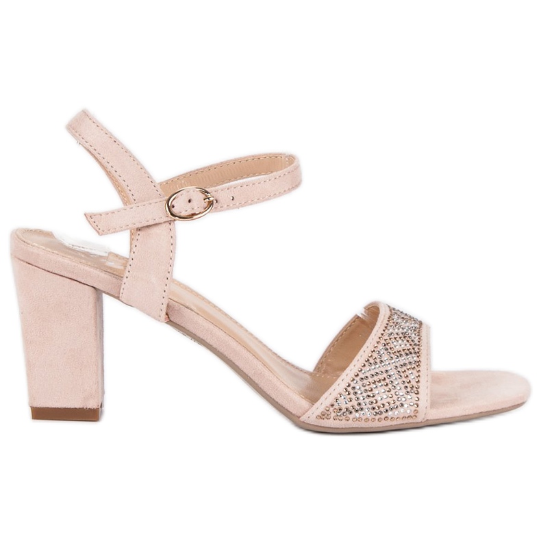 Elegantní sandály na vysokém podpatku hnědý