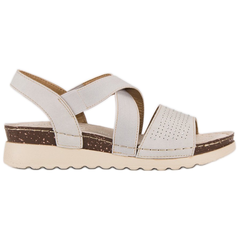 Vinceza Nazouvací vincezové sandály hnědý šedá vícebarevný