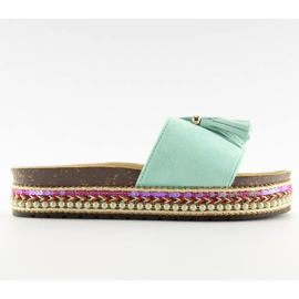 Pantofle mátové espadrilly BV-413 LT.GREEN zelený