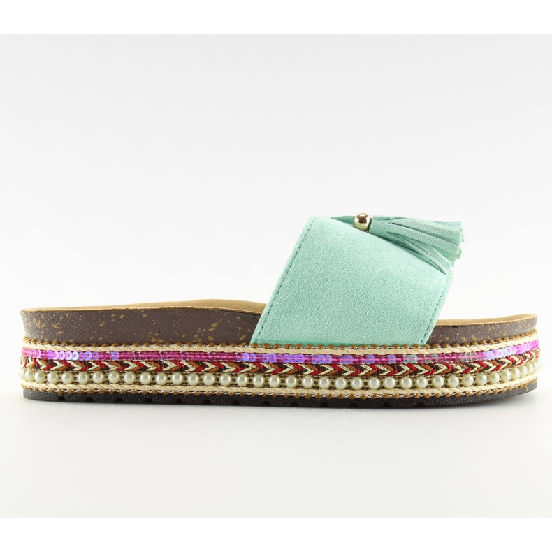 Pantofle mátové espadrilly BV-413 LT.GREEN zelená