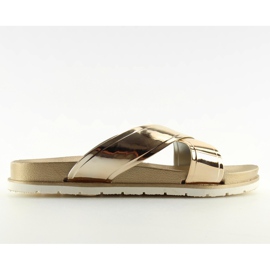 Zlaté pantofle zrcadlového vzhledu CK46P zlaté zlatý