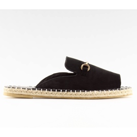 Otevřená špička černé 99-3 černé espadrilles černý