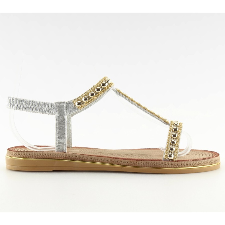 Dámské stříbrné sandály S37-san Silver šedá