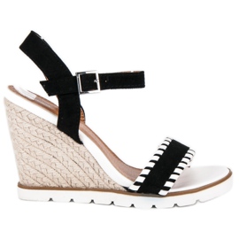 Sweet Shoes Černé espadrilky na klínech černý