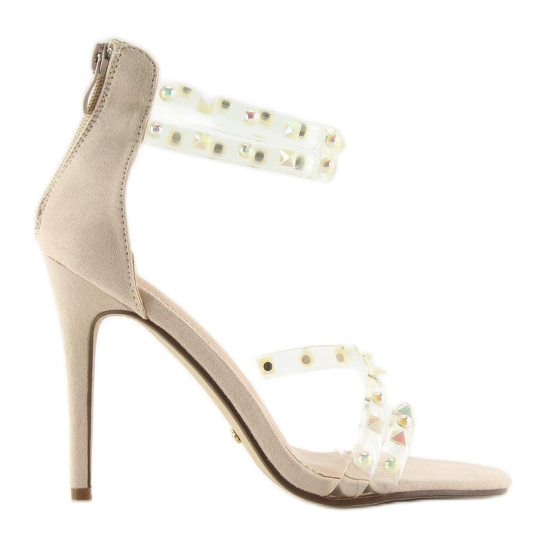 Sandály se silikonovými pásky NF-25P Beige béžový Sandály se silikonovými pásky NF-25P Beige béžový