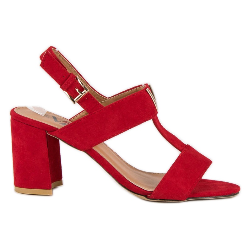 Dámské sandály na sloupku červené