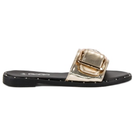 Gogo Dámské zlaté pantofle černá žlutá