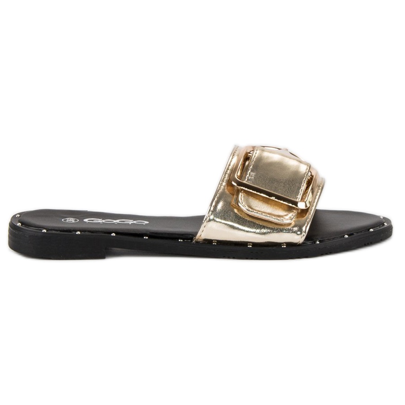 Gogo Dámské zlaté pantofle černá žlutá