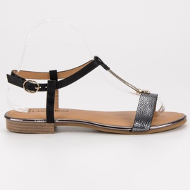 L. Lux. Shoes Černé ploché sandály černá