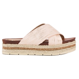 Espadrilky práškové pantofle růžový
