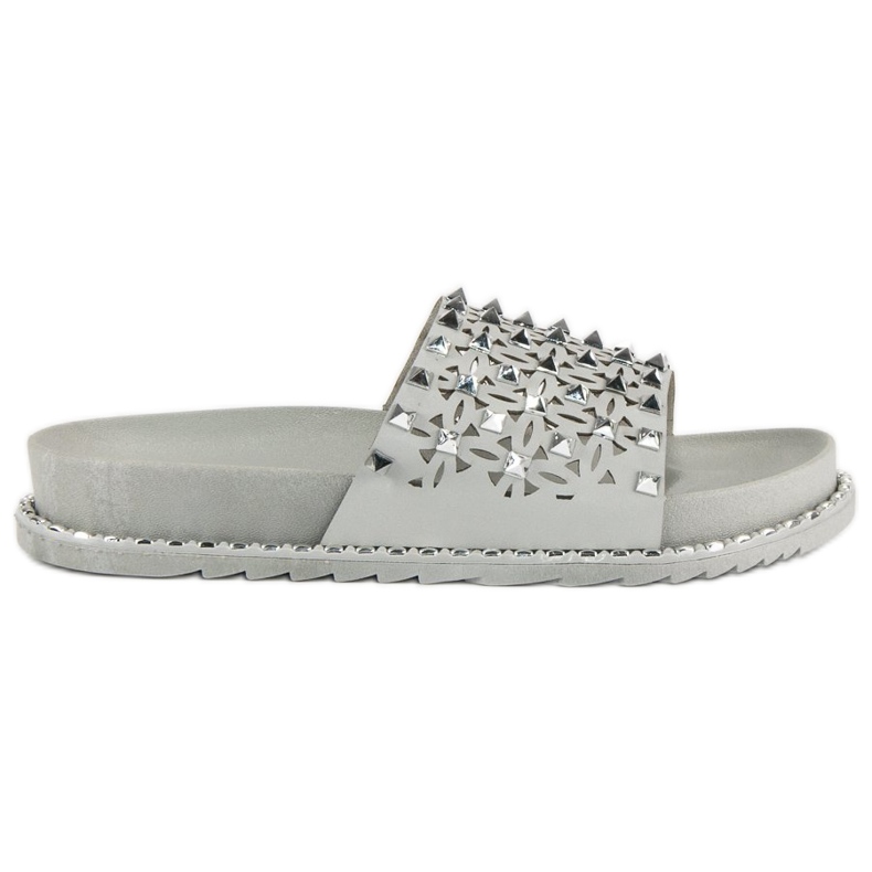 Rockově šedé pantofle šedá