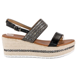 Seastar Klínové espadrilky černá Seastar Klínové espadrilky černá