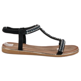 Juliet Černé ploché sandály černá Juliet Černé ploché sandály černá