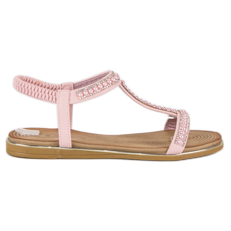 Juliet Růžové ploché sandály růžový
