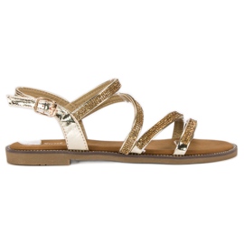 Sweet Shoes Zlaté dámské sandály zlatý