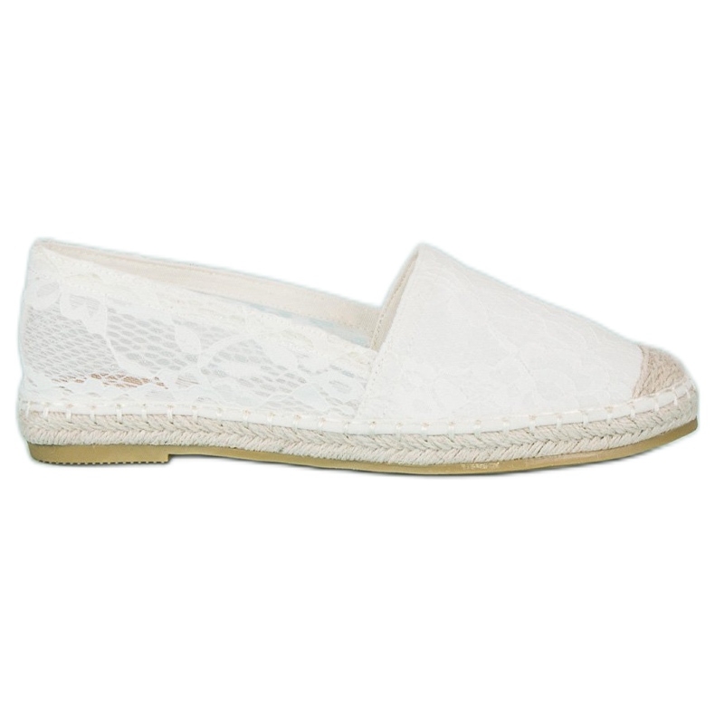 Seastar Bílé krajkové espadrilky bílý