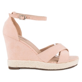 Seastar Semišové sandály na klínku hnědý