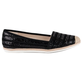 Módní černé espadrilky černá