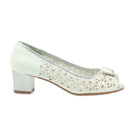 M.Daszyński Sandály s koženou stélkou Daszyński bílý hnědý šedá