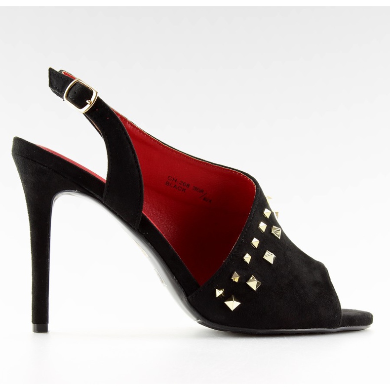 Asymetrické černé sandály GH-268 Black černá