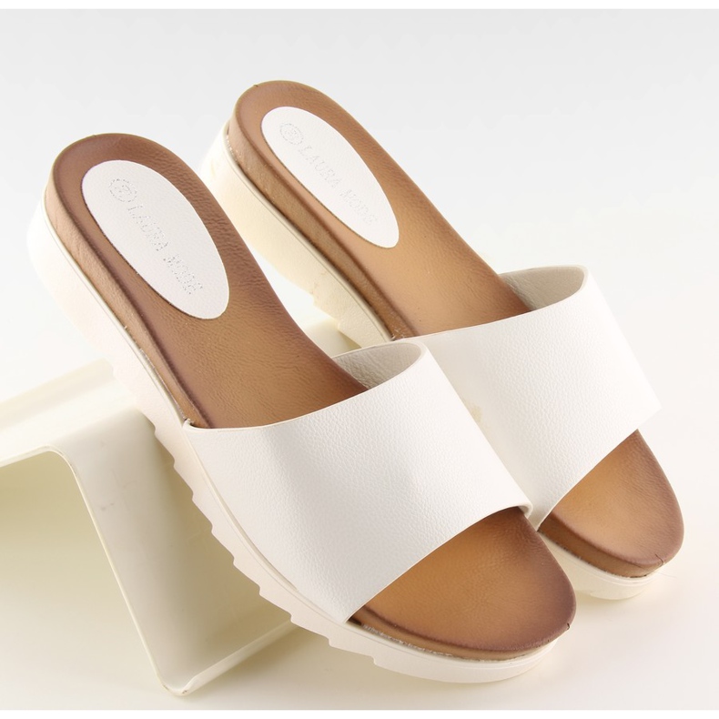 Dámské bílé pantofle H10 bílé bílý Dámské bílé pantofle H10 bílé bílý