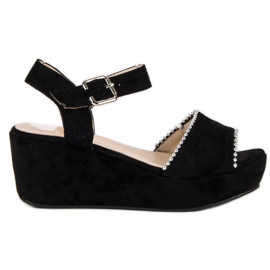 Super Mode Semišové klíny černý