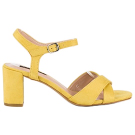 Milaya Žluté sandály na sloupku žlutá