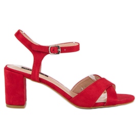 Milaya Červené sandály na sloupku