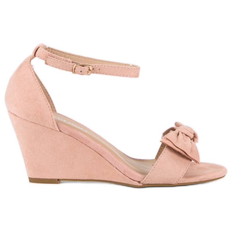 L. Lux. Shoes Stylové sandály na klínku růžový L. Lux. Shoes Stylové sandály na klínku růžový