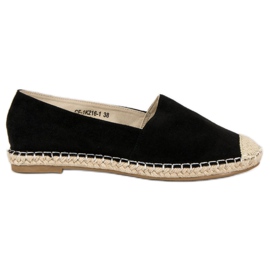 Best Shoes Černé semišové espadrilky černý