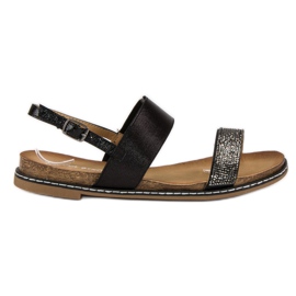 Via Giulia  Ploché sandály s přezkou černá
