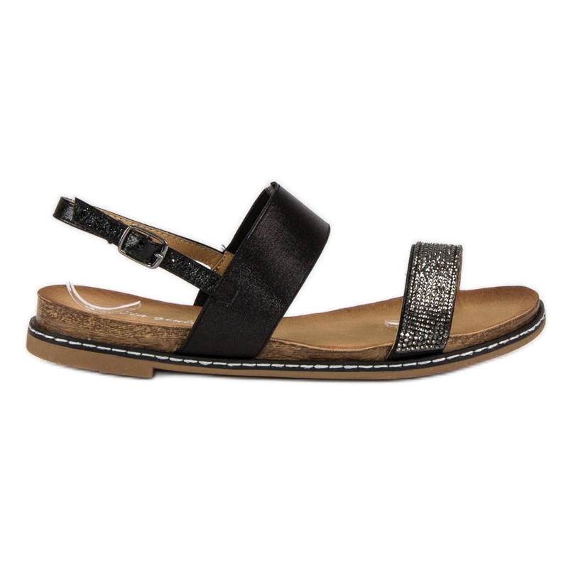 Via Giulia  Ploché sandály s přezkou černá