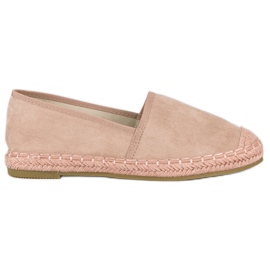 Nio Nio Růžové semišové espadrilky růžový Nio Nio Růžové semišové espadrilky růžový
