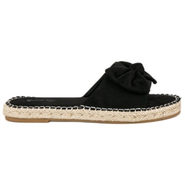 Queen Vivi Semišové espadrilky žabky černý
