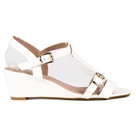Beauty Girl'S Lakované sandály na klínku bílý