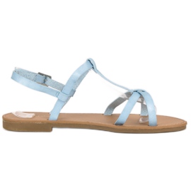 Ideal Shoes Světle modré sandály modrý