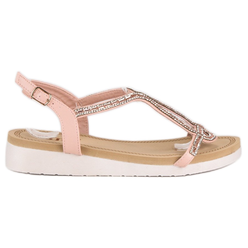 SDS Pohodlné ploché sandály růžový