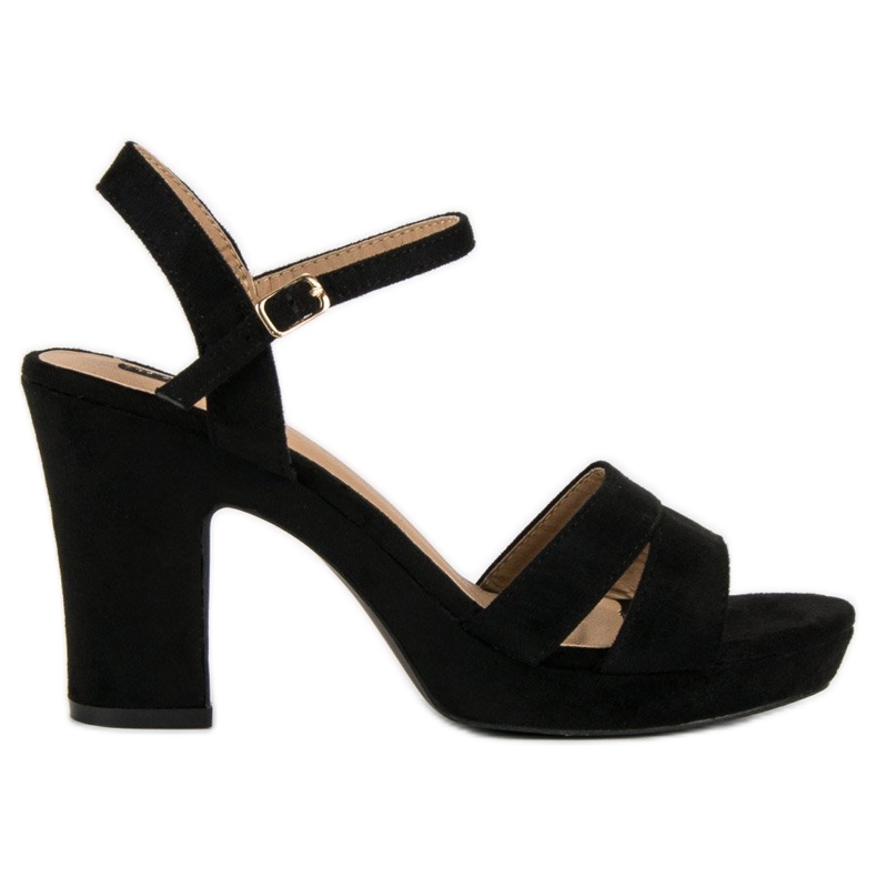Milaya Módní sandály na vysokém podpatku černá
