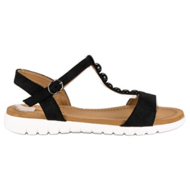 Via Giulia  Černé ploché sandály černý