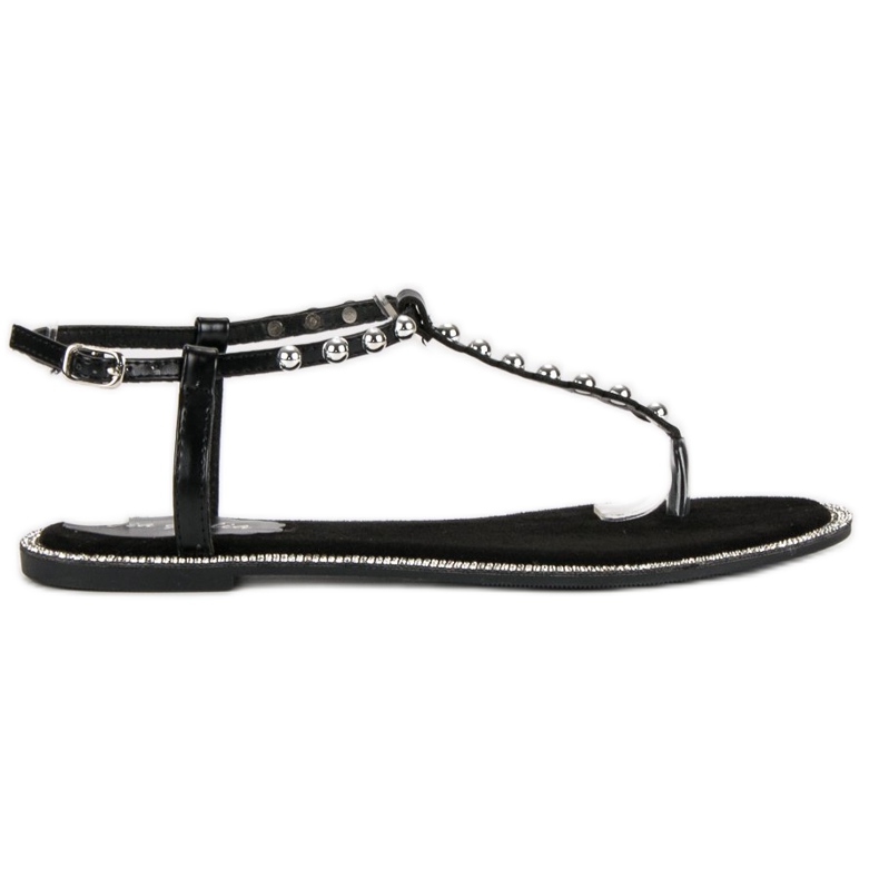 Via Giulia  Černé ploché sandály černá