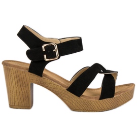 Lehké sandály na sloupku černý