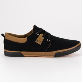 Černé vázané tenisky černý hnědý